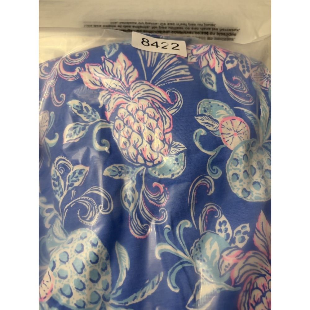 Lilly Pulitzer Bingley Citrus Crush Dress Cotton Blue Preppy Resort Size L - Picture 10 of 10